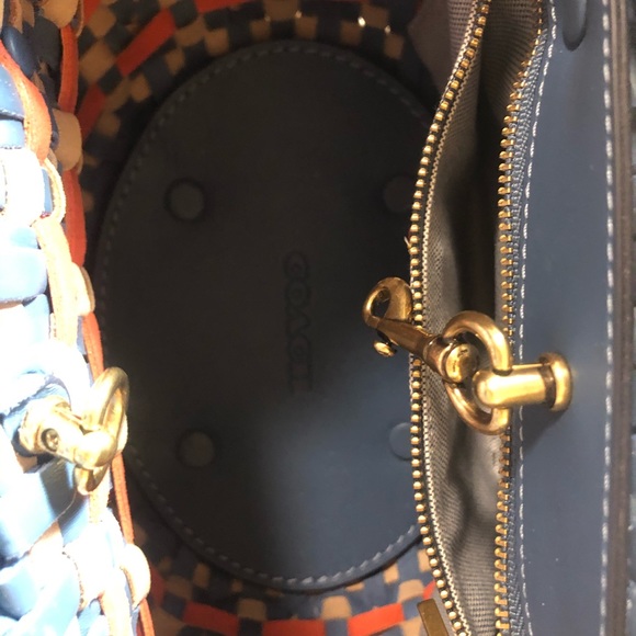 SOLD- COACH Woven Tote 16 Lake Multicolor - Picture 7 of 12